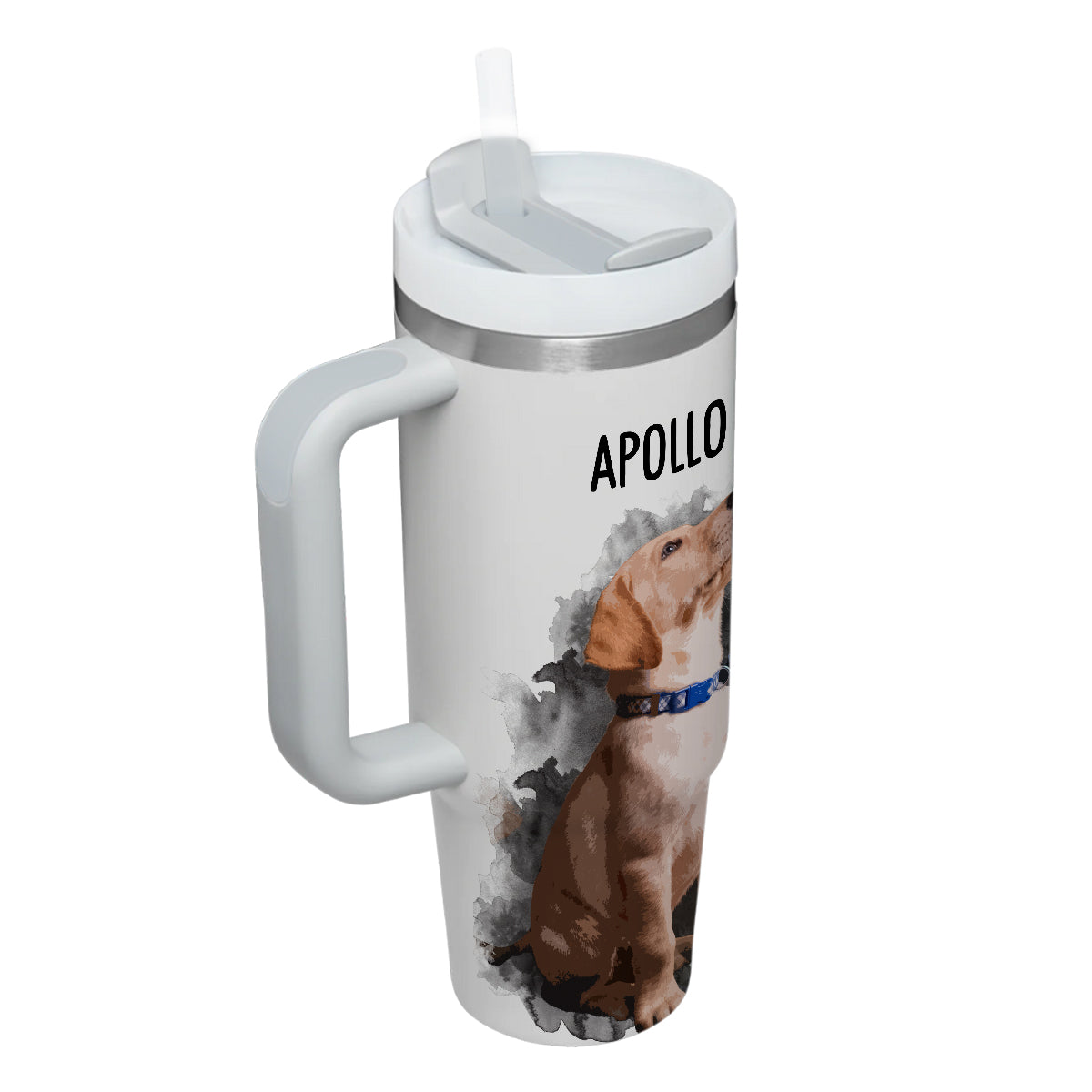 Custom Pet Photo Tumbler 40oz With Handle, Watercolor Pet Portrait From Photo Tumbler, Puppies Tumbler with Straw, Dog Lover Tumbler, Favorite Pet Tumbler, Stainless Steel Tumbler, Insulated Tumbler, Pet Photo Gift with Custom Pet Image 14