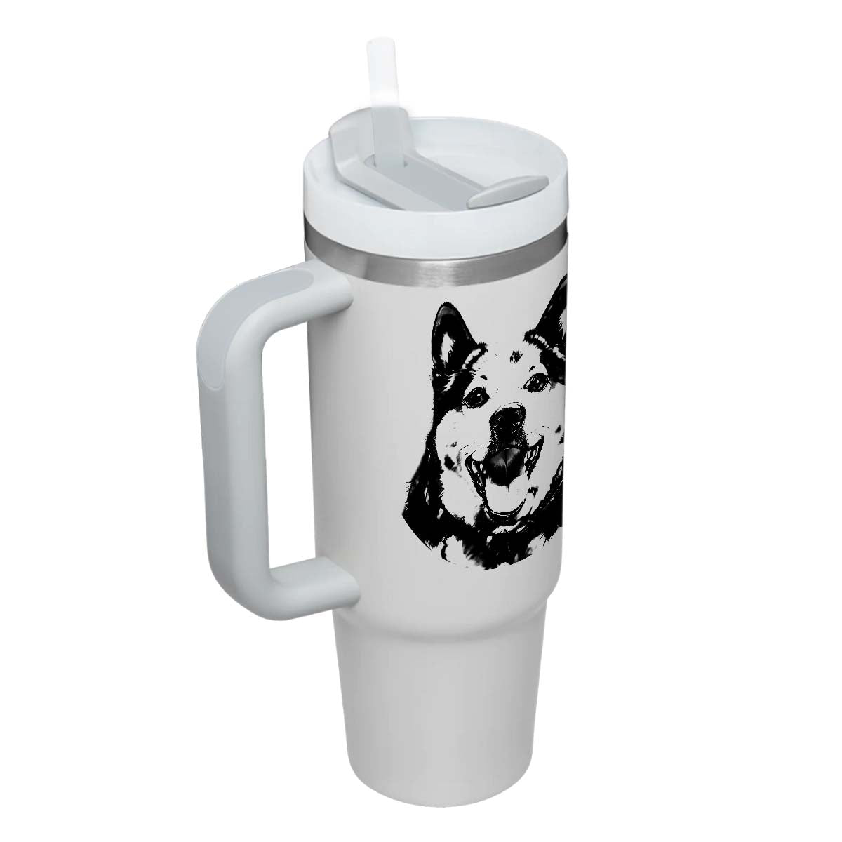 Custom Pet Photo Tumbler 40oz With Handle, Dog Photo Tumbler, Puppies Tumbler with Straw, Dog Lover Tumbler, Favorite Pet Tumbler, Stainless Steel Tumbler, Insulated Tumbler, Pet Photo Gift with Custom Pet Image 08