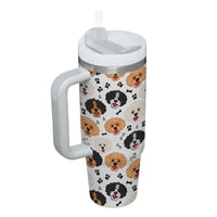 Thumbnail for Cute Poodle Tumbler 40oz With Handle, Poodle Pattern 40oz Tumbler, Dog Paw Photo Tumbler with Straw, Dog Lover Tumbler, Stainless Steel Tumbler, Insulated Tumbler 02