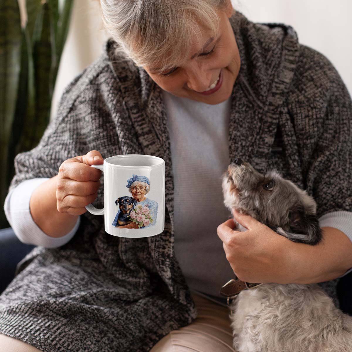Custom Dog Mom Mug, Grandma and Rottweiler Love Ceramic Mug, Dog Owner Gift, Dog Lover Mug, Gift For Dog Mom, Gift For Dog Owner, Dog Coffee Mugs, Dog Grandma Coffee Mug, Mother's Day Gift