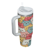 Thumbnail for Cute Cat Tumbler 40oz With Handle, Cat Pattern 40oz Tumbler, Cat Lover Tumbler 40oz, Stainless Steel Tumbler, Insulated Tumbler 27