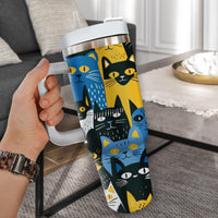 Thumbnail for Cute Cat Tumbler 40oz With Handle, Cat Pattern 40oz Tumbler, Cat Lover Tumbler 40oz, Stainless Steel Tumbler, Insulated Tumbler 29