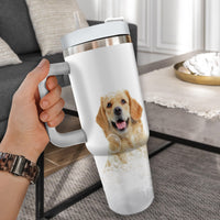 Thumbnail for Custom Pet Portrait Photo Tumbler 40oz With Handle, Animal in Tub, Funny Bathroom Art, Dog In Bathtub Print, Puppies Tumbler with Straw, Dog Lover Tumbler, Stainless Steel Tumbler, Insulated Tumbler 19