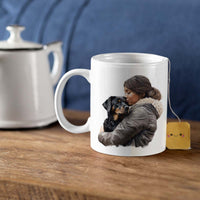 Thumbnail for Custom Dog Mom Mug, Cute Mom and Rottweiler Love Ceramic Mug, Best Friends Girl With Dog, Dog Owner Gift, Dog Lover Mug, Gift For Dog Mom, Gift For Dog Owner, Dog Coffee Mugs, Dog Mom Coffee Mug, Mother's Day Gift