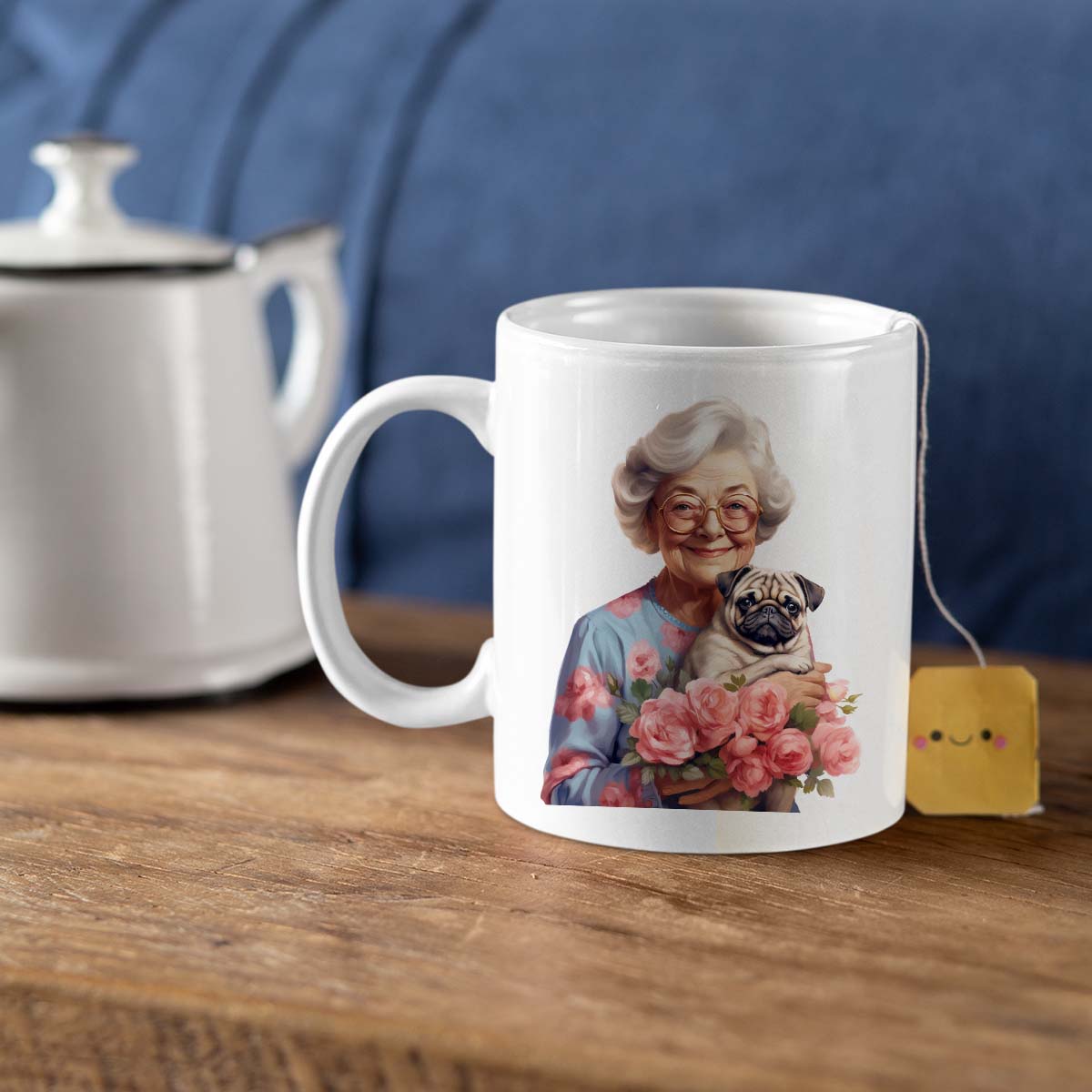Custom Dog Mom Mug, Grandma and Pug Dog Love Ceramic Mug, Dog Owner Gift, Dog Lover Mug, Gift For Dog Mom, Gift For Dog Owner, Dog Coffee Mugs, Dog Grandma Coffee Mug, Mother's Day Gift