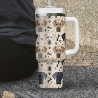 Thumbnail for Cute Labrador Retriever Tumbler 40oz With Handle, Labrador Retriever Pattern 40oz Tumbler, Dog Paw Photo Tumbler with Straw, Dog Lover Tumbler, Stainless Steel Tumbler, Insulated Tumbler