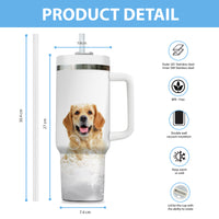 Thumbnail for Custom Pet Portrait Photo Tumbler 40oz With Handle, Animal in Tub, Funny Bathroom Art, Dog In Bathtub Print, Puppies Tumbler with Straw, Dog Lover Tumbler, Stainless Steel Tumbler, Insulated Tumbler 19