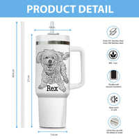 Thumbnail for Custom Pet Photo Tumbler 40oz With Handle, Dog Photo Tumbler, Puppies Tumbler with Straw, Dog Lover Tumbler, Favorite Pet Tumbler, Stainless Steel Tumbler, Insulated Tumbler, Pet Photo Gift with Custom Pet Image 07