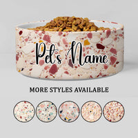 Thumbnail for Personalized Dog Pet Cat Bowls, Boho Chic Terrazzo 01 Personalized Pet Bowls for Dogs and Cats, Eclectic Modern Spotted Dishes With Name, Ceramic Custom Cute Dog Bowls, Designer Large and Small Dog Cat Pet Bowls Dish, Gift for Pet