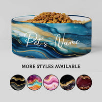 Thumbnail for Personalized Dog Pet Cat Bowls, Agate Custom Pet Bowls for Dogs and Cats, Eclectic Modern Spotted Dishes With Name, Ceramic Custom Cute Dog Bowls, Designer Large and Small Dog Cat Pet Bowls Dish, Gift for Pet