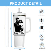 Thumbnail for Custom Pet Photo Tumbler 40oz With Handle, Dog Photo Tumbler, Puppies Tumbler with Straw, Dog Lover Tumbler, Favorite Pet Tumbler, Stainless Steel Tumbler, Insulated Tumbler, Pet Photo Gift with Custom Pet Image 05