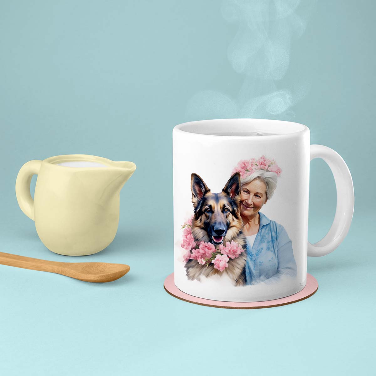 Custom Dog Mom Mug, Grandma and German Shepherd Love Ceramic Mug, Dog Owner Gift, Dog Lover Mug, Gift For Dog Mom, Gift For Dog Owner, Dog Coffee Mugs, Dog Grandma Coffee Mug, Mother's Day Gift