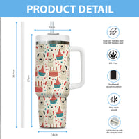 Thumbnail for Cute Dog Tumbler 40oz With Handle, Dog Face Pattern 40oz Tumbler, Puppies Tumbler with Straw, Dog Lover Tumbler, Stainless Steel Tumbler, Insulated Tumbler 04