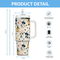 Thumbnail for Cute Dog Tumbler 40oz With Handle, Dog Face Pattern 40oz Tumbler, Puppies Tumbler with Straw, Dog Lover Tumbler, Stainless Steel Tumbler, Insulated Tumbler 02