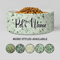 Thumbnail for Personalized Dog Pet Cat Bowls, Boho Chic Terrazzo 03 Personalized Pet Bowls for Dogs and Cats, Eclectic Modern Spotted Dishes With Name, Ceramic Custom Cute Dog Bowls, Designer Large and Small Dog Cat Pet Bowls Dish, Gift for Pet