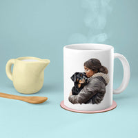 Thumbnail for Custom Dog Mom Mug, Cute Mom and Rottweiler Love Ceramic Mug, Best Friends Girl With Dog, Dog Owner Gift, Dog Lover Mug, Gift For Dog Mom, Gift For Dog Owner, Dog Coffee Mugs, Dog Mom Coffee Mug, Mother's Day Gift