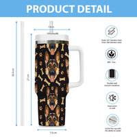 Thumbnail for Cute German Shepherd Tumbler 40oz With Handle, German Shepherd Pattern 40oz Tumbler, Dog Paw Photo Tumbler with Straw, Dog Lover Tumbler, Stainless Steel Tumbler, Insulated Tumbler