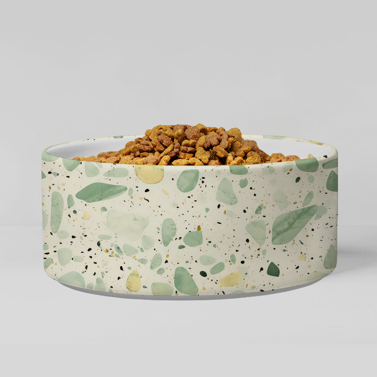 Personalized Dog Pet Cat Bowls, Boho Chic Terrazzo 03 Personalized Pet Bowls for Dogs and Cats, Eclectic Modern Spotted Dishes With Name, Ceramic Custom Cute Dog Bowls, Designer Large and Small Dog Cat Pet Bowls Dish, Gift for Pet
