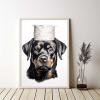 Thumbnail for Rottweiler With Toilet Paper, Canvas Or Poster, Funny Dog Art, Bathroom Wall Decor, Home Decor, Bathroom Wall Art, Dog Wall Decor, Animal Decor, Pet Gift, Pet Illustration, Digital Download