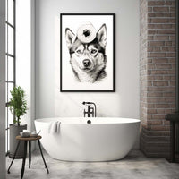 Thumbnail for Husky With Toilet Paper Canvas Art, Husky With Toilet Paper, Funny Dog Art, Bathroom Wall Decor, Home Decor, Bathroom Wall Art, Dog Wall Decor, Animal Decor, Pet Gift