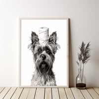 Thumbnail for Yorkshire Terrier 01 With Toilet Paper, Canvas Or Poster, Funny Dog Art, Bathroom Wall Decor, Home Decor, Bathroom Wall Art, Dog Wall Decor, Animal Decor, Pet Gift, Pet Illustration, Digital Download