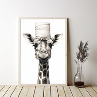 Thumbnail for Cute Giraffe With Toilet Paper, Canvas Or Poster, Funny Giraffe Art, Bathroom Wall Decor, Home Decor, Bathroom Wall Art, Giraffe Wall Decor, Animal Decor, Animal Gift, Animal Illustration, Digital Download