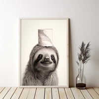 Thumbnail for Cute Sloth 02 With Toilet Paper, Canvas Or Poster, Funny Sloth Art, Bathroom Wall Decor, Home Decor, Bathroom Wall Art, Sloth Wall Decor, Animal Decor, Animal Gift, Animal Illustration, Digital Download