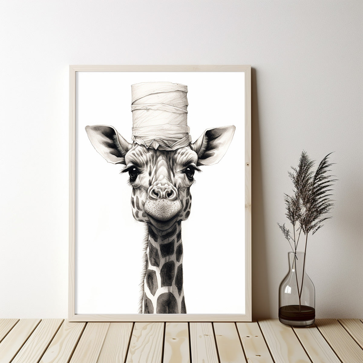 Giraffe With Toilet Paper Canvas Art, Giraffe With Toilet Paper, Funny Giraffe Art, Bathroom Wall Decor, Home Decor, Bathroom Wall Art, Animal Wall Decor, Animal Decor, Animal Gift