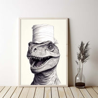 Thumbnail for Cute Dinasour With Toilet Paper, Canvas Or Poster, Funny Dinasour Art, Bathroom Wall Decor, Home Decor, Bathroom Wall Art, Dinasour Wall Decor, Animal Decor, Animal Gift, Animal Illustration, Digital Download