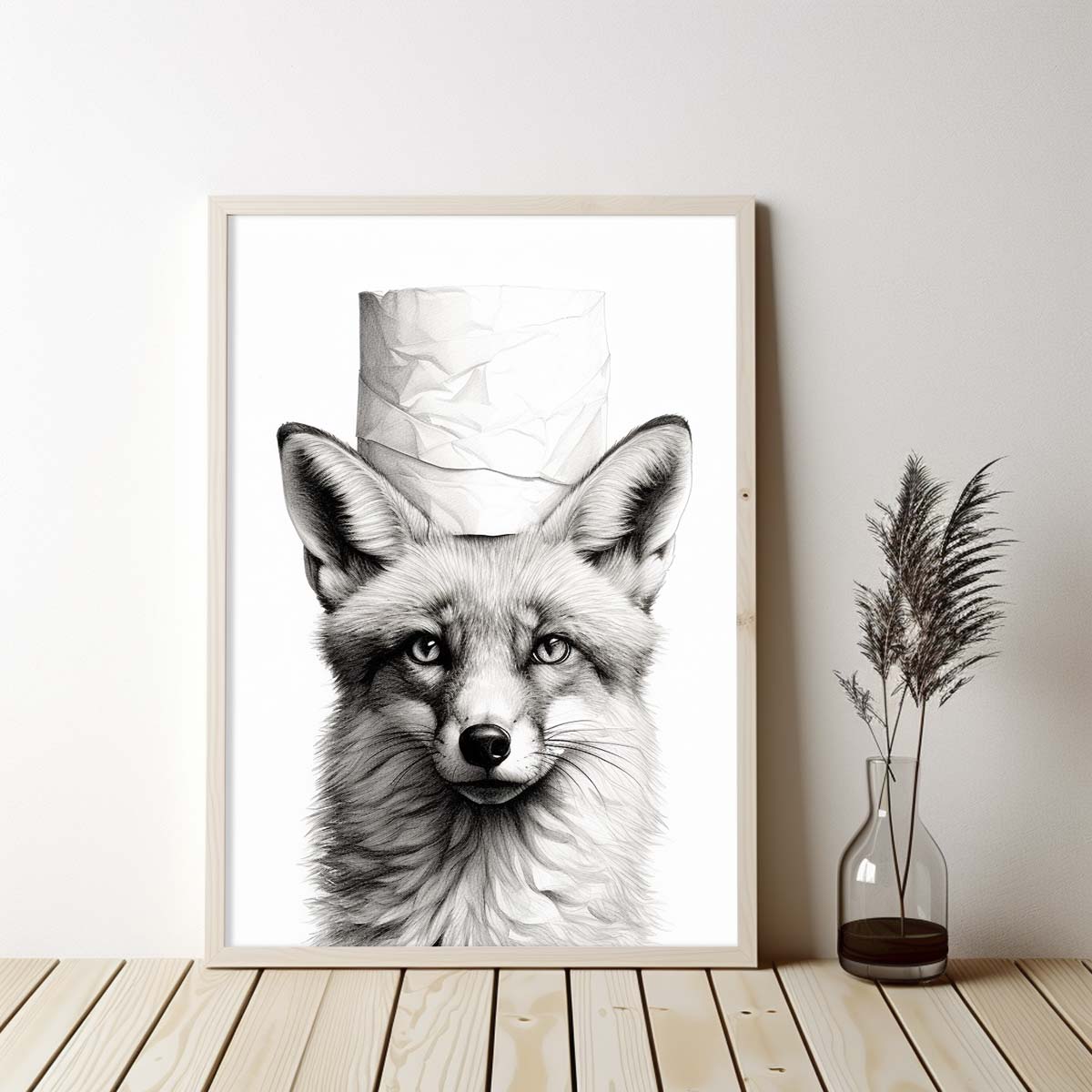 Fox With Toilet Paper Canvas Art, Fox With Toilet Paper, Funny Fox Art, Bathroom Wall Decor, Home Decor, Bathroom Wall Art, Animal Wall Decor, Animal Decor, Animal Gift