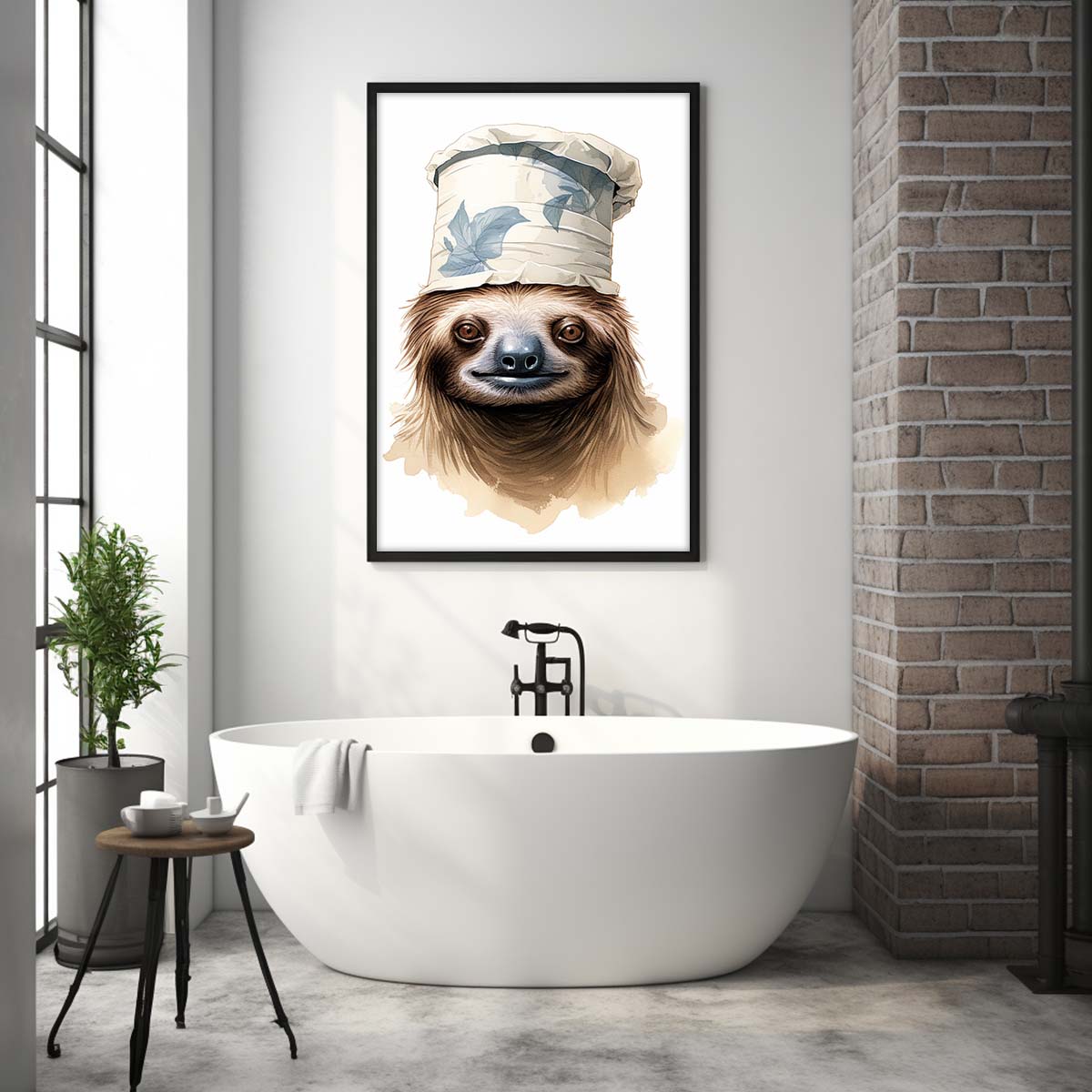 Sloth 01 With Toilet Paper Canvas Art, Sloth With Toilet Paper, Funny Sloth Art, Bathroom Wall Decor, Home Decor, Bathroom Wall Art, Animal Wall Decor, Animal Decor, Animal Gift