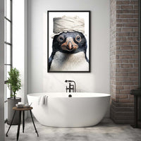 Thumbnail for Penguin With Toilet Paper Canvas Art, Penguin With Toilet Paper, Funny Penguin Art, Bathroom Wall Decor, Home Decor, Bathroom Wall Art, Animal Wall Decor, Animal Decor, Animal Gift