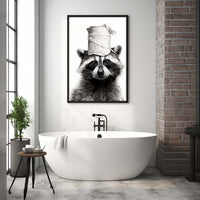 Thumbnail for Racoon With Toilet Paper Canvas Art, Racoon With Toilet Paper, Funny Racoon Art, Bathroom Wall Decor, Home Decor, Bathroom Wall Art, Animal Wall Decor, Animal Decor, Animal Gift