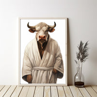 Thumbnail for Highland Cow In Bathrobe, Cow Bathroom Decor, Minimalist Modern Farmhouse Art, Farmhouse Decor, Bathroom Wall Art, Funny Animal Print, Home Printables, Digital Download