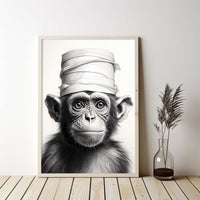 Thumbnail for Cute Monkey With Toilet Paper, Canvas Or Poster, Funny Monkey Art, Bathroom Wall Decor, Home Decor, Bathroom Wall Art, Monkey Wall Decor, Animal Decor, Animal Gift, Animal Illustration, Digital Download