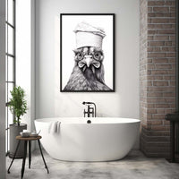Thumbnail for Cute Chicken With Toilet Paper, Canvas Or Poster, Funny Chicken Art, Bathroom Wall Decor, Home Decor, Bathroom Wall Art, Chicken Wall Decor, Animal Decor, Animal Gift, Animal Illustration, Digital Download