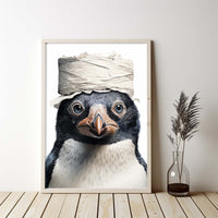 Thumbnail for Cute Penguin With Toilet Paper, Canvas Or Poster, Funny Penguin Art, Bathroom Wall Decor, Home Decor, Bathroom Wall Art, Penguin Wall Decor, Animal Decor, Animal Gift, Animal Illustration, Digital Download