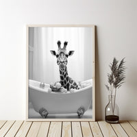 Thumbnail for Cute Giraffe 02 in the Bathtub, Giraffe Bathroom Decor, Canvas Wall Art, Funny Animals Wall Art, Funny Bathroom Wall Decor, Print Minimalist Modern Farmhouse Art Bathroom Wall Decor