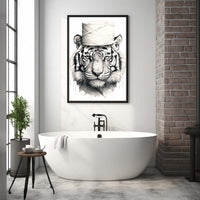 Thumbnail for Cute Tiger With Toilet Paper, Canvas Or Poster, Funny Tiger Art, Bathroom Wall Decor, Home Decor, Bathroom Wall Art, Tiger Wall Decor, Animal Decor, Animal Gift, Animal Illustration, Digital Download