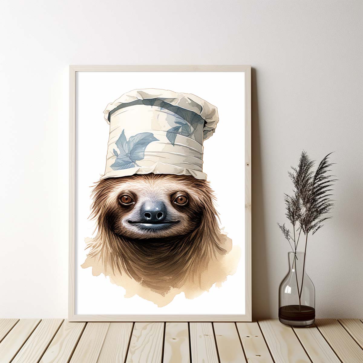Cute Sloth 01 With Toilet Paper, Canvas Or Poster, Funny Sloth Art, Bathroom Wall Decor, Home Decor, Bathroom Wall Art, Sloth Wall Decor, Animal Decor, Animal Gift, Animal Illustration, Digital Download