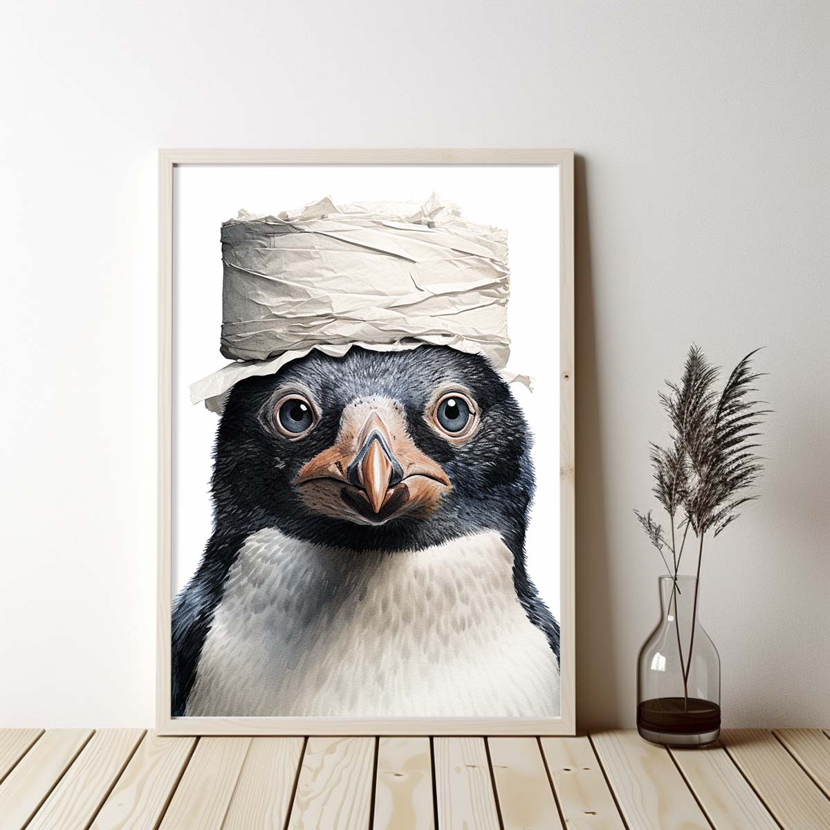 Penguin With Toilet Paper Canvas Art, Penguin With Toilet Paper, Funny Penguin Art, Bathroom Wall Decor, Home Decor, Bathroom Wall Art, Animal Wall Decor, Animal Decor, Animal Gift