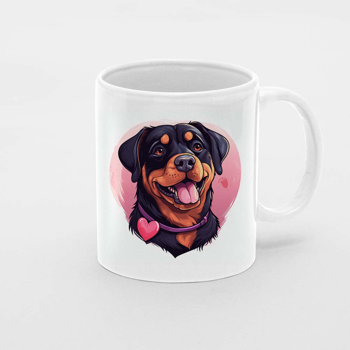 Custom Valentine's Day Dog Mug, Personalized Valentine's Day Gift for Dog Lover, Cute Rottweiler Love Ceramic Mug, Dog Coffee Mugs, Personalized Pet Mugs, Cute Valentine Puppy Heart Ceramic Mug, Valentines Gift
