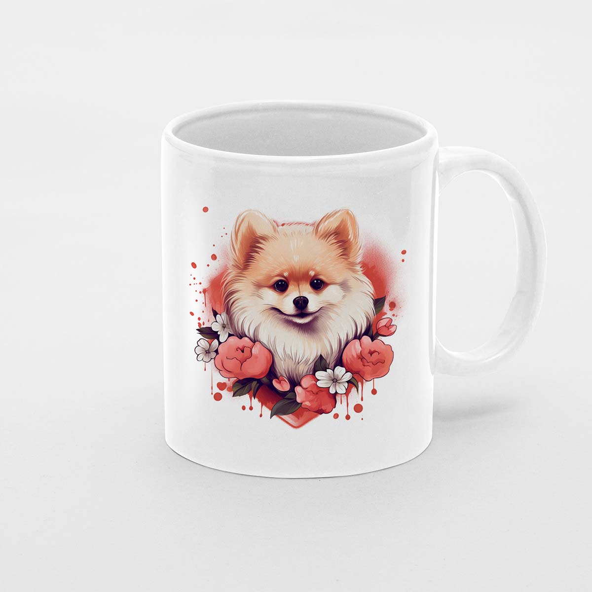 Custom Valentine's Day Dog Mug, Personalized Valentine's Day Gift for Dog Lover, Cute Pomeranian Love Ceramic Mug, Dog Coffee Mugs, Personalized Pet Mugs, Cute Valentine Puppy Heart Ceramic Mug, Valentines Gift