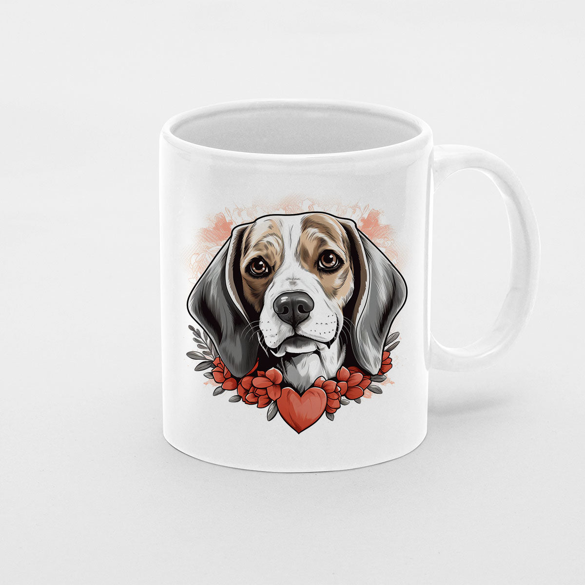 Custom Valentine's Day Dog Mug, Personalized Valentine's Day Gift for Dog Lover, Cute Beagle Love Ceramic Mug, Dog Coffee Mugs, Personalized Pet Mugs, Cute Valentine Puppy Heart Ceramic Mug, Valentines Gift