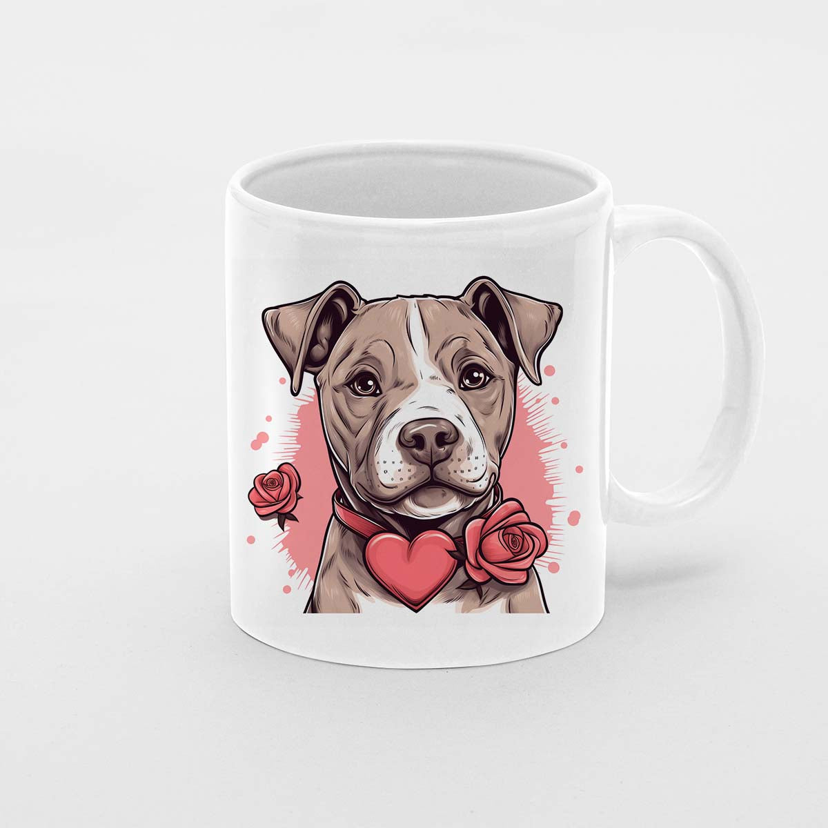 Custom Valentine's Day Dog Mug, Personalized Valentine's Day Gift for Dog Lover, Cute Pit Pull Love Ceramic Mug, Dog Coffee Mugs, Personalized Pet Mugs, Cute Valentine Puppy Heart Ceramic Mug, Valentines Gift