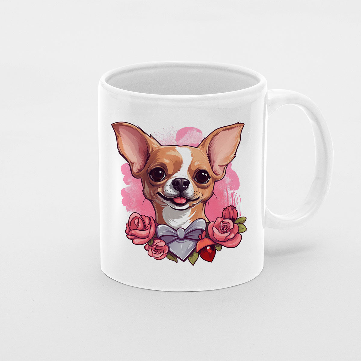 Custom Valentine's Day Dog Mug, Personalized Valentine's Day Gift for Dog Lover, Cute Chihuahua Love Ceramic Mug, Dog Coffee Mugs, Personalized Pet Mugs, Cute Valentine Puppy Heart Ceramic Mug, Valentines Gift