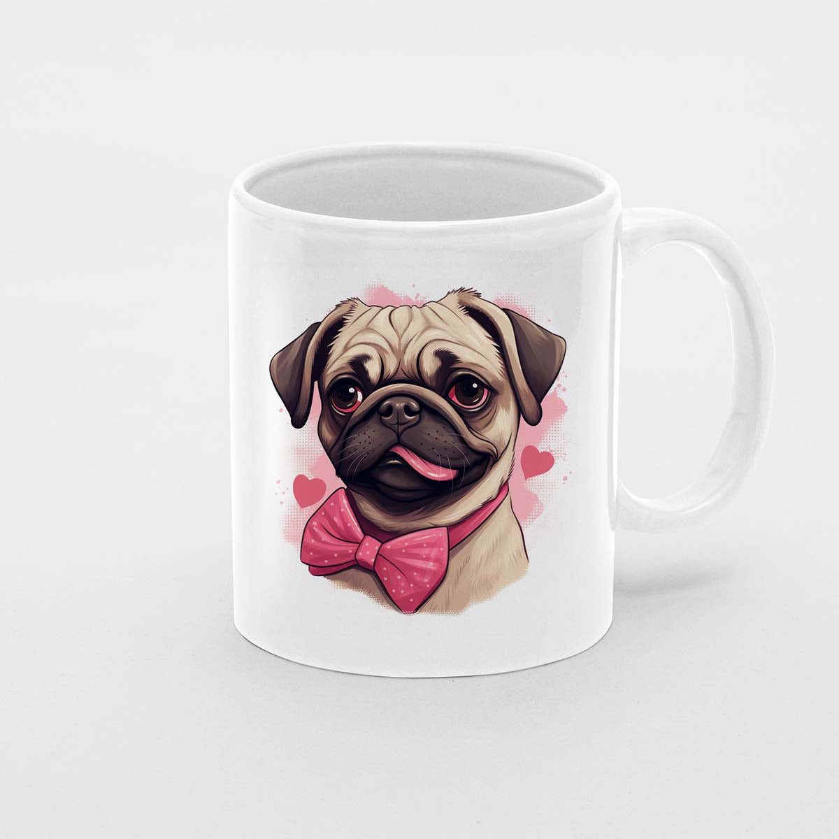 Custom Valentine's Day Dog Mug, Personalized Valentine's Day Gift for Dog Lover, Cute Pug Love Ceramic Mug, Dog Coffee Mugs, Personalized Pet Mugs, Cute Valentine Puppy Heart Ceramic Mug, Valentines Gift
