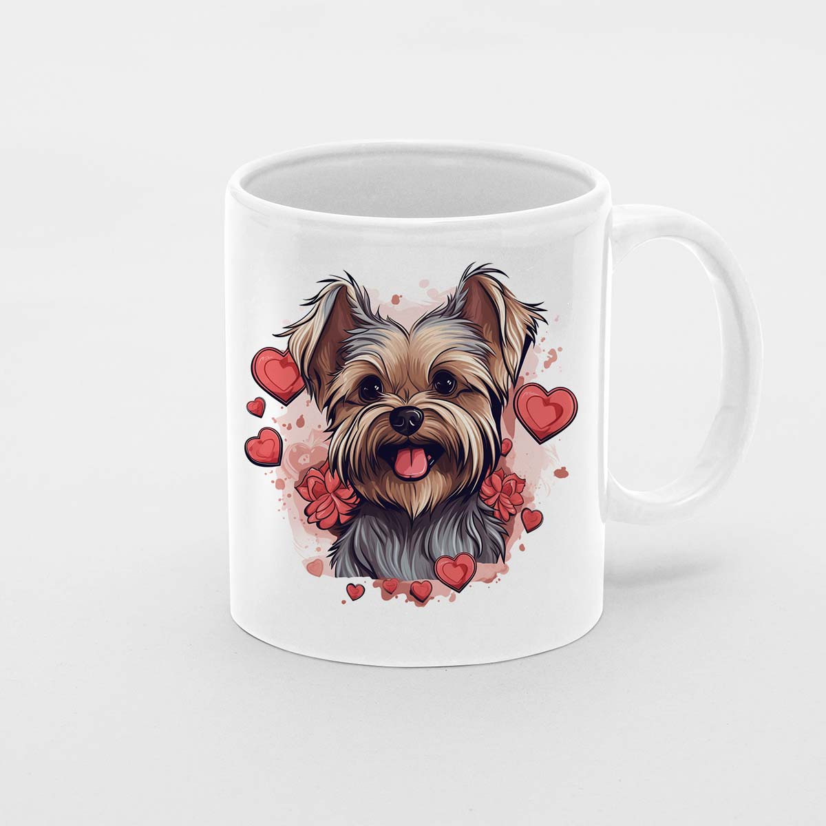 Custom Valentine's Day Dog Mug, Personalized Valentine's Day Gift for Dog Lover, Cute Yorkshire Love Ceramic Mug, Dog Coffee Mugs, Personalized Pet Mugs, Cute Valentine Puppy Heart Ceramic Mug, Valentines Gift