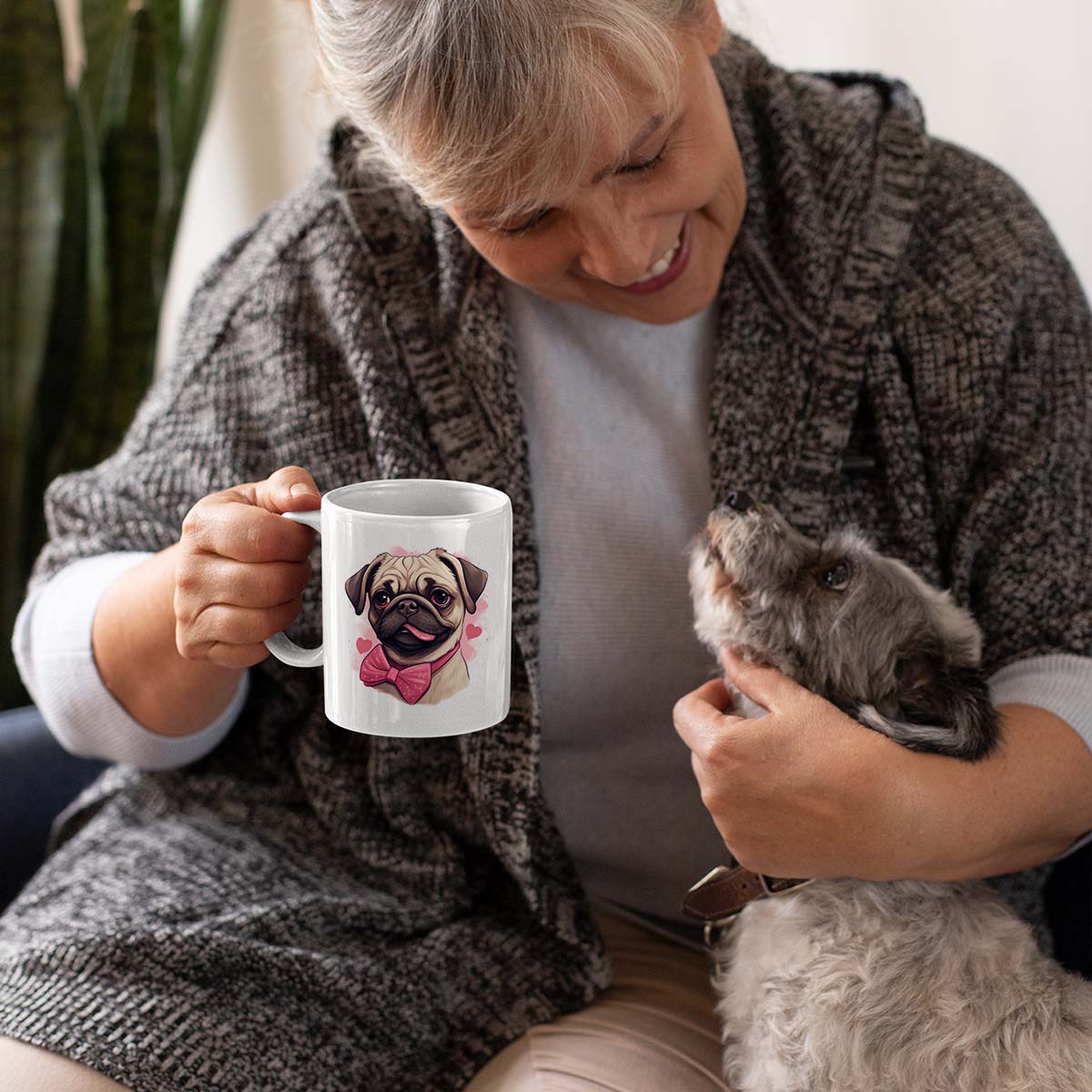 Custom Valentine's Day Dog Mug, Personalized Valentine's Day Gift for Dog Lover, Cute Pug Love Ceramic Mug, Dog Coffee Mugs, Personalized Pet Mugs, Cute Valentine Puppy Heart Ceramic Mug, Valentines Gift