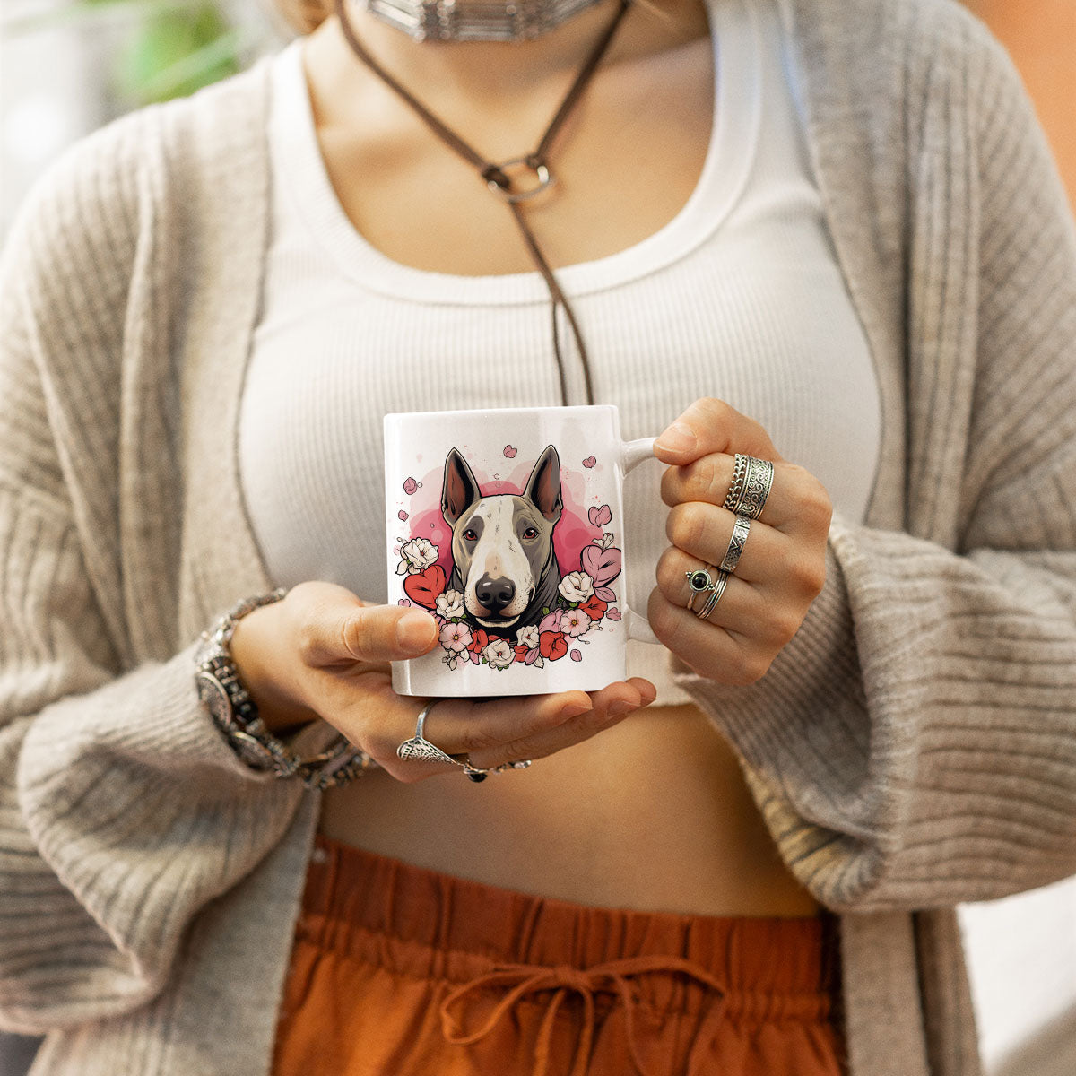 Custom Valentine's Day Dog Mug, Personalized Valentine's Day Gift for Dog Lover, Cute Bull Terrier Love Ceramic Mug, Dog Coffee Mugs, Personalized Pet Mugs, Cute Valentine Puppy Heart Ceramic Mug, Valentines Gift